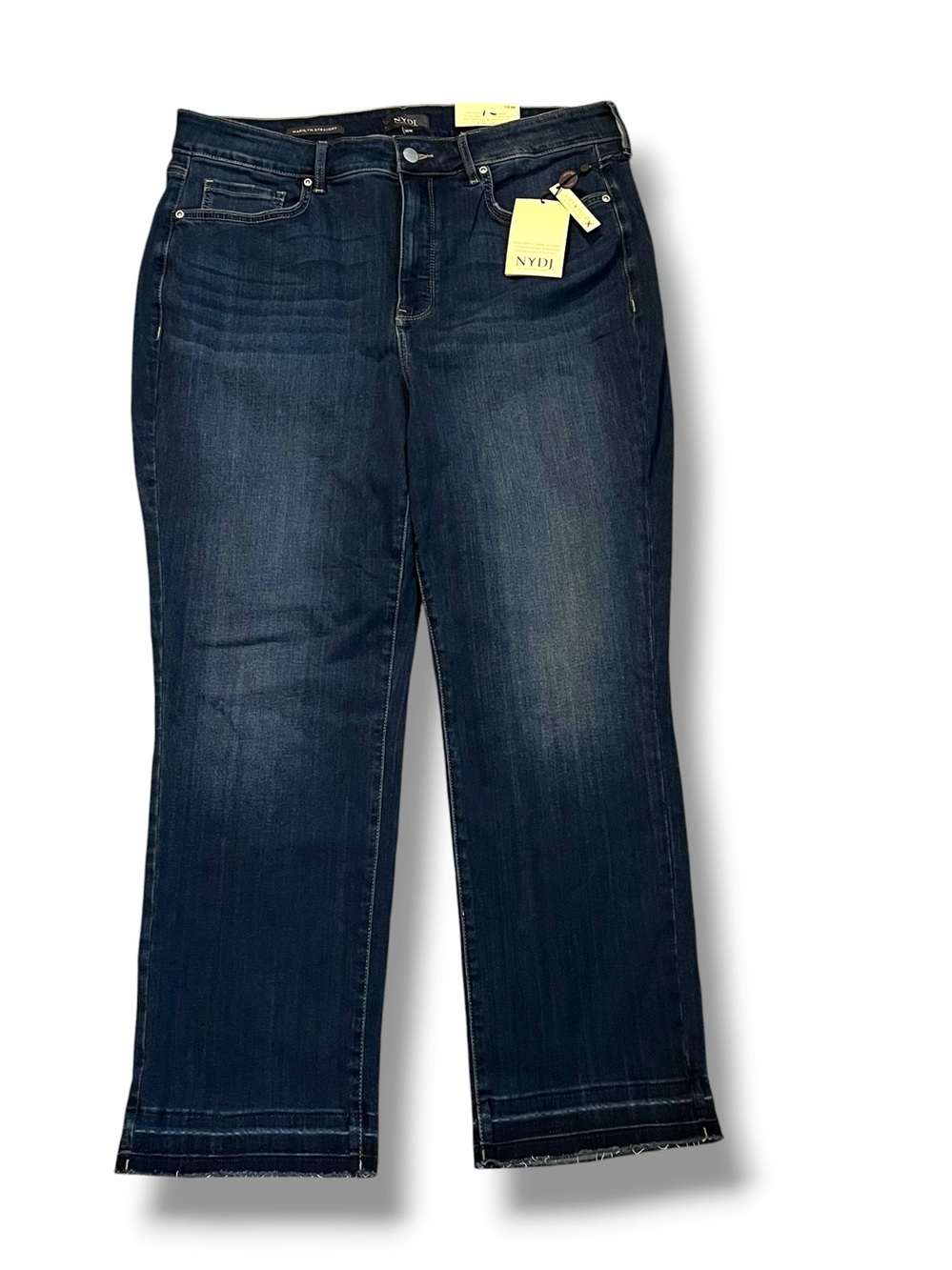 NEW NYDJ Marilyn Straight Jeans Size 16W Lift Tuck Super Stretch Ankle Drop Hem